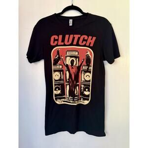 Black Red Clutch Band T-Shirt Grunge Rock Casual Tee Small Med